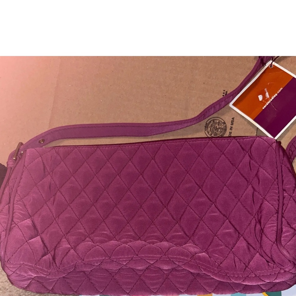 Vera Bradley Magenta Purple Quilted Boston Bag Shoulder Purse Handbag - NWT